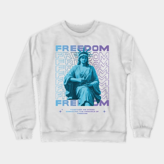 Elegant Brutalism Fashion Design (FREEDOM-together we stand, embracing the principle of Freedom) Crewneck Sweatshirt by Nazo Gallery